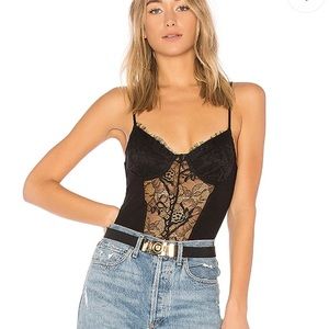 Revolve superdown Jeannie lace bodysuit in black size XS